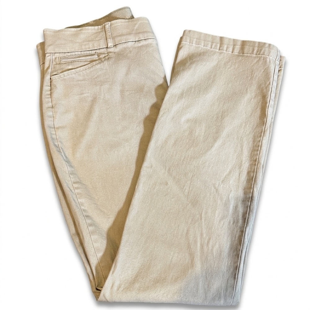Gloria Vanderbilt Charlene Khaki Pants Women's 10 Short Tan Chino Straight Leg